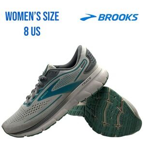 Brooks‎ Women's Trace Running Shoes Size 8 Gray Teal Lightweight Cushioned